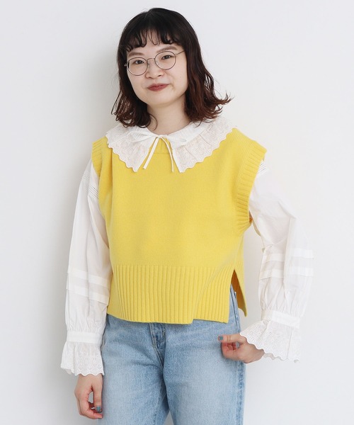 CHILD WOMAN(チャイルドウーマン)の「☆Extrafine merino wool 5GGショートベスト(ベスト・レディース・レッド/ブルー/イエロー/グリーン/アイボリー/オレンジ/ネイビー/パープル・FREE)」の22枚目の写真
