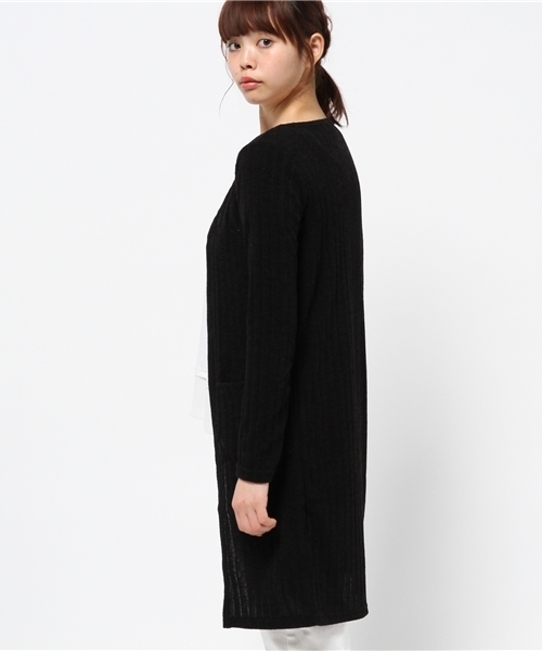 OUTLET（アウトレット）の「【WHO'S WHO gallery】KRリブロングカーデ（カーディガン/ボレロ・レディース・ブラック/ネイビー・FREE）」の4枚目の写真