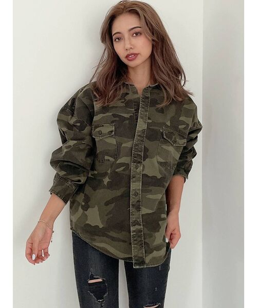GYDA（ジェイダ）の「カモフラドルマンシャツ（シャツ/ブラウス・レディース・ベージュ/カーキ・FREE）」の11枚目の写真