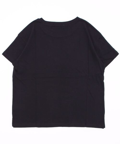 Samansa Mos2（サマンサ モスモス）の「【オーガニックコットン】ロゴプリントTシャツ（Tシャツ/カットソー・レディース・ブラック/オフホワイト/サックスブルー/イエロー・ﾌﾘ-）」の10枚目の写真