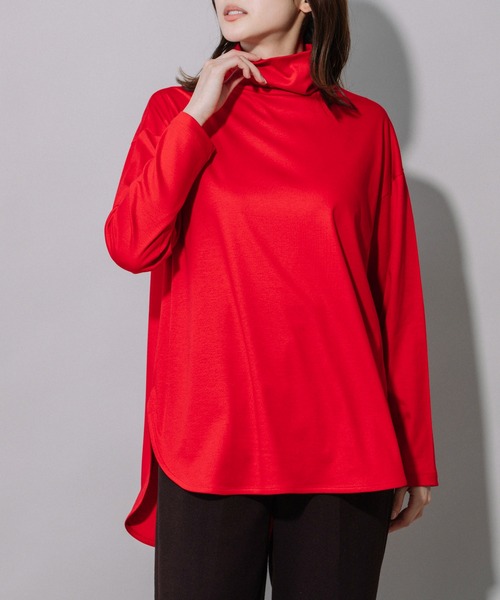 Munich（ミューニック）の「セルロースコットンタートルネックビッグプルオーバー（Tシャツ/カットソー・レディース・ホワイト/ブラック/レッド/ダークグレー・FREE）」の10枚目の写真