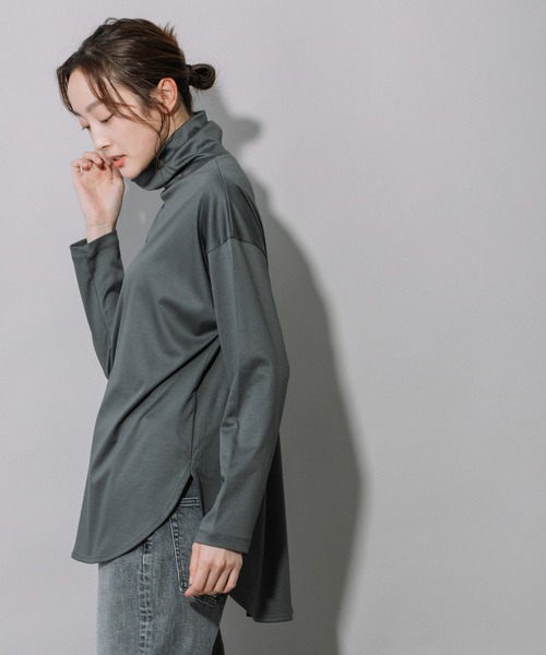 Munich（ミューニック）の「セルロースコットンタートルネックビッグプルオーバー（Tシャツ/カットソー・レディース・ホワイト/ブラック/レッド/ダークグレー・FREE）」の19枚目の写真