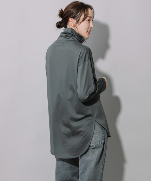 Munich（ミューニック）の「セルロースコットンタートルネックビッグプルオーバー（Tシャツ/カットソー・レディース・ホワイト/ブラック/レッド/ダークグレー・FREE）」の17枚目の写真