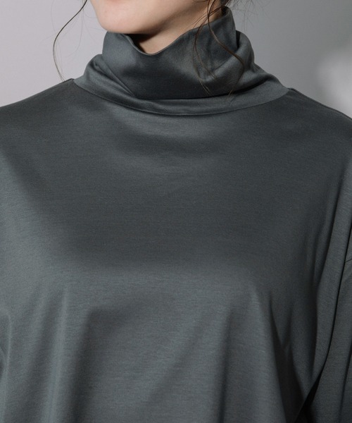 Munich（ミューニック）の「セルロースコットンタートルネックビッグプルオーバー（Tシャツ/カットソー・レディース・ホワイト/ブラック/レッド/ダークグレー・FREE）」の20枚目の写真