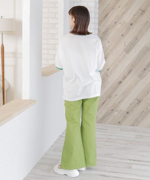 ems excite（エムズエキサイト）の「リンガー半袖ロゴTee（Tシャツ/カットソー・レディース・ホワイト/オフホワイト/ナチュラル・FREE）」の6枚目の写真