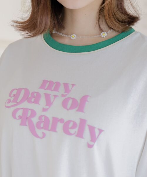 ems excite（エムズエキサイト）の「リンガー半袖ロゴTee（Tシャツ/カットソー・レディース・ホワイト/オフホワイト/ナチュラル・FREE）」の11枚目の写真