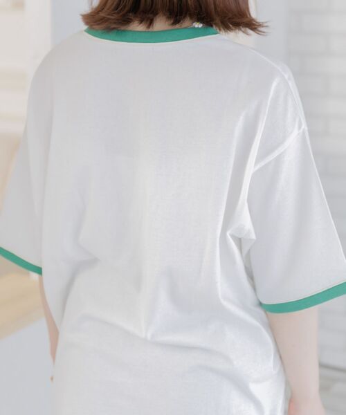 ems excite（エムズエキサイト）の「リンガー半袖ロゴTee（Tシャツ/カットソー・レディース・ホワイト/オフホワイト/ナチュラル・FREE）」の14枚目の写真