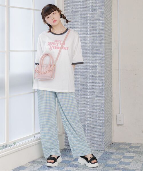 ems excite（エムズエキサイト）の「リンガー半袖ロゴTee（Tシャツ/カットソー・レディース・ホワイト/オフホワイト/ナチュラル・FREE）」の15枚目の写真