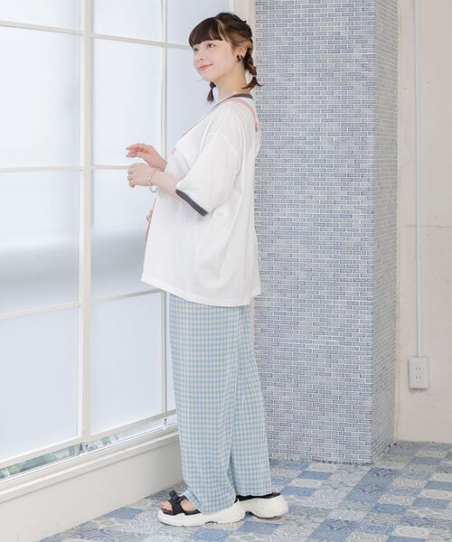 ems excite（エムズエキサイト）の「リンガー半袖ロゴTee（Tシャツ/カットソー・レディース・ホワイト/オフホワイト/ナチュラル・FREE）」の16枚目の写真