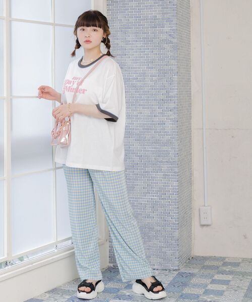 ems excite（エムズエキサイト）の「リンガー半袖ロゴTee（Tシャツ/カットソー・レディース・ホワイト/オフホワイト/ナチュラル・FREE）」の18枚目の写真