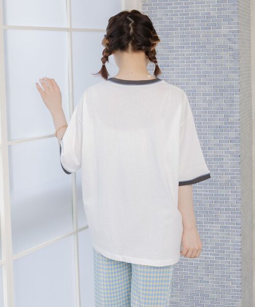 ems excite（エムズエキサイト）の「リンガー半袖ロゴTee（Tシャツ/カットソー・レディース・ホワイト/オフホワイト/ナチュラル・FREE）」の21枚目の写真