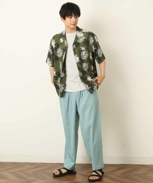 a.v.v（アーヴェヴェ）の「リーフ柄オープンカラーシャツ（シャツ/ブラウス・メンズ・ホワイト/カーキ・46/48/50）」の11枚目の写真