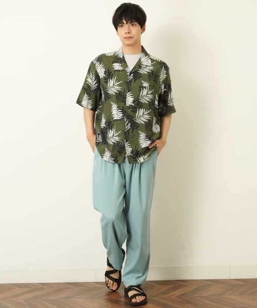 a.v.v（アーヴェヴェ）の「リーフ柄オープンカラーシャツ（シャツ/ブラウス・メンズ・ホワイト/カーキ・46/48/50）」の22枚目の写真