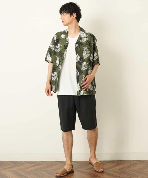 a.v.v（アーヴェヴェ）の「リーフ柄オープンカラーシャツ（シャツ/ブラウス・メンズ・ホワイト/カーキ・46/48/50）」の20枚目の写真