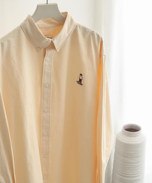 SENSE OF PLACE by URBAN RESEARCH（センスオブプレイスバイアーバンリサーチ）の「『別注』『ユニセックス』TeddyBear×SOP　テディベアボタンダウンルーズシャツ（シャツ/ブラウス・メンズ・ブラック/ブラウン/ライトベージュ/グリーン・MEDIUM/LARGE）」の4枚目の写真