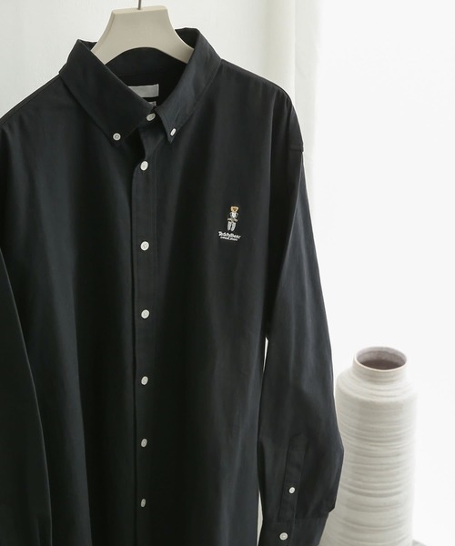 SENSE OF PLACE by URBAN RESEARCH（センスオブプレイスバイアーバンリサーチ）の「『別注』『ユニセックス』TeddyBear×SOP　テディベアボタンダウンルーズシャツ（シャツ/ブラウス・メンズ・ブラック/ブラウン/ライトベージュ/グリーン・MEDIUM/LARGE）」の2枚目の写真