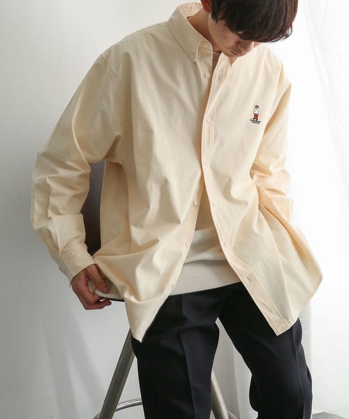 SENSE OF PLACE by URBAN RESEARCH（センスオブプレイスバイアーバンリサーチ）の「『別注』『ユニセックス』TeddyBear×SOP　テディベアボタンダウンルーズシャツ（シャツ/ブラウス・メンズ・ブラック/ブラウン/ライトベージュ/グリーン・MEDIUM/LARGE）」の9枚目の写真