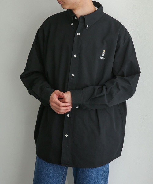 SENSE OF PLACE by URBAN RESEARCH（センスオブプレイスバイアーバンリサーチ）の「『別注』『ユニセックス』TeddyBear×SOP　テディベアボタンダウンルーズシャツ（シャツ/ブラウス・メンズ・ブラック/ブラウン/ライトベージュ/グリーン・MEDIUM/LARGE）」の11枚目の写真