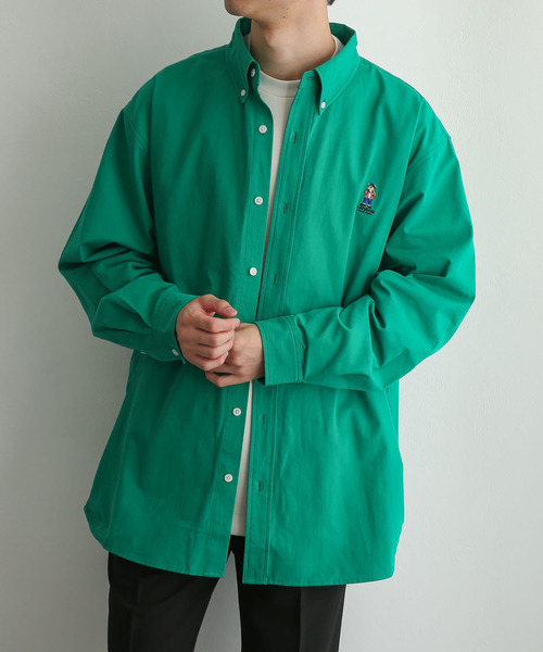 SENSE OF PLACE by URBAN RESEARCH（センスオブプレイスバイアーバンリサーチ）の「『別注』『ユニセックス』TeddyBear×SOP　テディベアボタンダウンルーズシャツ（シャツ/ブラウス・メンズ・ブラック/ブラウン/ライトベージュ/グリーン・MEDIUM/LARGE）」の18枚目の写真