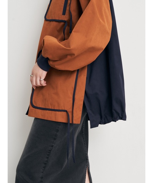 Editt by YECCA VECCA（エディットバイイェッカヴェッカ）の「パイピングデザインノーカラージャケット（ノーカラージャケット・レディース・ブラウン/カーキ・FREE）」の19枚目の写真