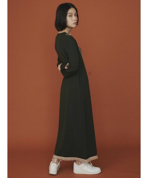 COTORICA（コトリカ）の「配色ラインニットワンピース（ワンピース・レディース・ブラック/ベージュ/オリーブ・FREE）」の8枚目の写真