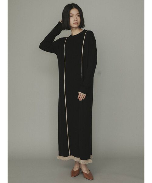 COTORICA（コトリカ）の「配色ラインニットワンピース（ワンピース・レディース・ブラック/ベージュ/オリーブ・FREE）」の19枚目の写真