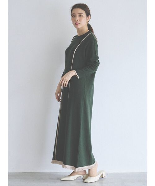 COTORICA（コトリカ）の「配色ラインニットワンピース（ワンピース・レディース・ブラック/ベージュ/オリーブ・FREE）」の11枚目の写真