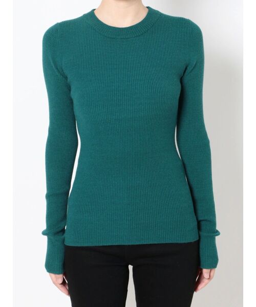 LAGUNAMOON（ラグナムーン）の「ベーシッククルーネックニットプルオーバー（ニット/セーター・レディース・アイボリー/ブラック/オレンジ/グリーン・FREE）」の5枚目の写真