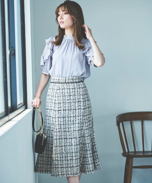 31 Sons de mode（トランテアン　ソン　ドゥ　モード）の「ツイードマーメイドスカート（スカート・レディース・ブラック/ピンク/クリーム・36/38）」の11枚目の写真