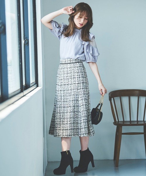 31 Sons de mode（トランテアン　ソン　ドゥ　モード）の「ツイードマーメイドスカート（スカート・レディース・ブラック/ピンク/クリーム・36/38）」の17枚目の写真