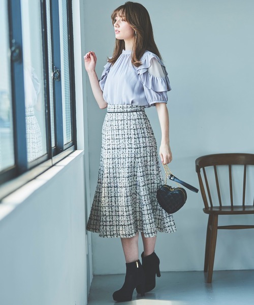 31 Sons de mode（トランテアン　ソン　ドゥ　モード）の「ツイードマーメイドスカート（スカート・レディース・ブラック/ピンク/クリーム・36/38）」の18枚目の写真