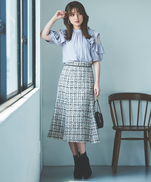 31 Sons de mode（トランテアン　ソン　ドゥ　モード）の「ツイードマーメイドスカート（スカート・レディース・ブラック/ピンク/クリーム・36/38）」の16枚目の写真