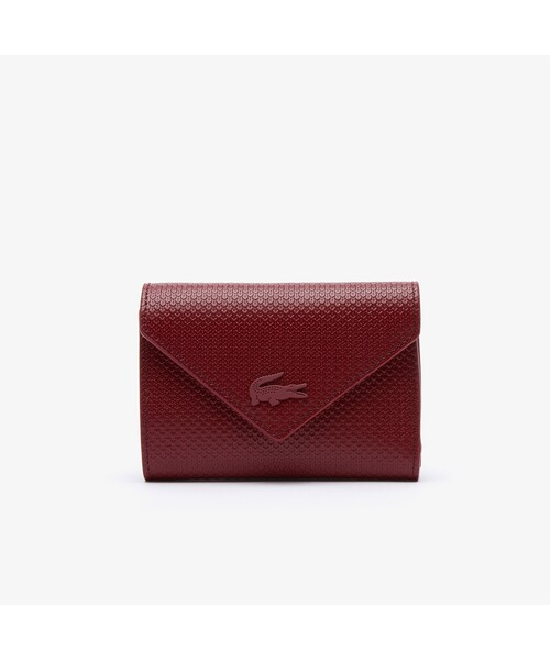 LACOSTE(ラコステ)の「シャンタコクラシックス フラップウォレット(財布・レディース・ブラック/エンジ・FREE)」の1枚目の写真