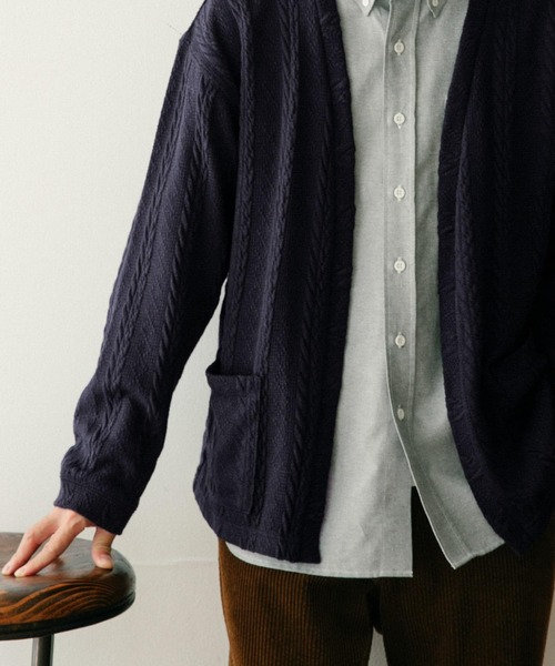ITEMS URBANRESEARCH(アイテムズ アーバンリサーチ)の「ジャカード カーディガン(カーディガン/ボレロ・メンズ・ブラック/ネイビー/ブラウン・LARGE/MEDIUM)」の7枚目の写真