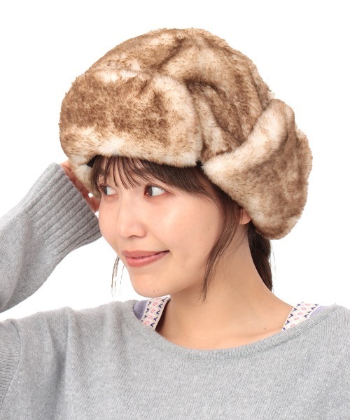 チチカカ（チチカカ）の「フェイクファーキャップ（キャップ・レディース・ネイビー/ベージュ/オフホワイト・FREE）」の6枚目の写真