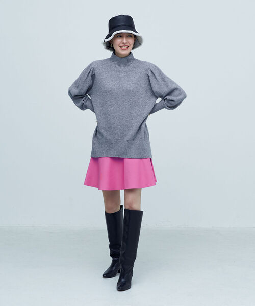 Rie Miller（リエミラー）の「ニットペプラムミニスカート（スカート・レディース・パープル/ブラック/ピンク・38）」の5枚目の写真