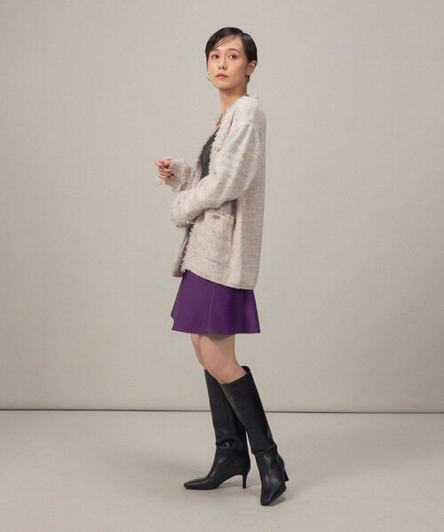 Rie Miller（リエミラー）の「ニットペプラムミニスカート（スカート・レディース・パープル/ブラック/ピンク・38）」の7枚目の写真