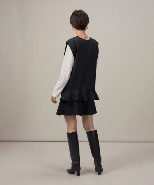 Rie Miller（リエミラー）の「ニットペプラムミニスカート（スカート・レディース・パープル/ブラック/ピンク・38）」の9枚目の写真