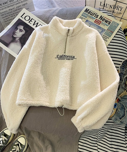 LOPASS(ロパス)の「ボア調トップス(スウェット・レディース・ベージュ/アイボリー/ブルー/ブラック・M/L/XL)」の2枚目の写真