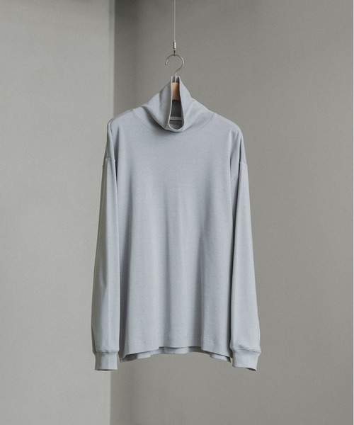 【新品未使用】LIDNM☆ロンT ウール☆M☆グレー WYM LIDNM（ウィム バイ リドム）の「LAYERED STRETCH TURTLE（T