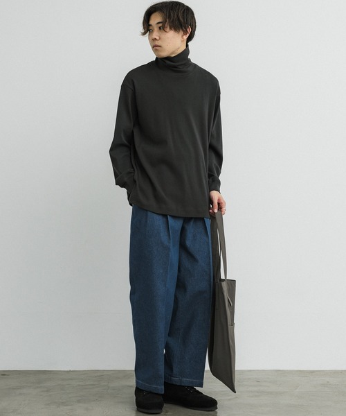 WYM LIDNM(ウィム バイ リドム)の「LAYERED STRETCH TURTLE(Tシャツ/カットソー・メンズ・ホワイト/ライトグレー/アッシュブラウン/チャコール/ナチュラル・S/M/L)」の10枚目の写真