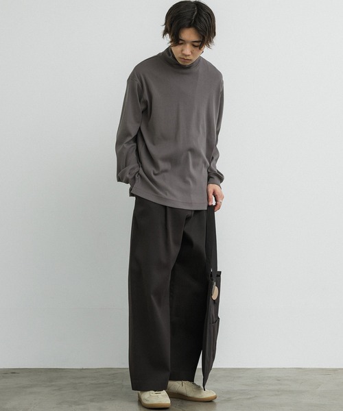 【新品未使用】LIDNM☆ロンT ウール☆M☆グレー WYM LIDNM セーター ニット MILANO RIB HEAVY WEIGHT TURTLE