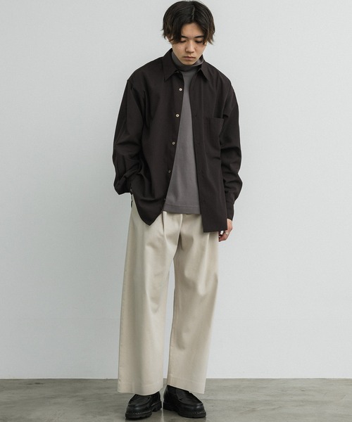 WYM LIDNM(ウィム バイ リドム)の「LAYERED STRETCH TURTLE(Tシャツ/カットソー・メンズ・ホワイト/ライトグレー/アッシュブラウン/チャコール/ナチュラル・S/M/L)」の19枚目の写真