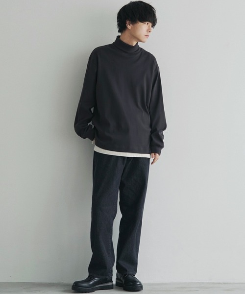 WYM LIDNM(ウィム バイ リドム)の「LAYERED STRETCH TURTLE(Tシャツ/カットソー・メンズ・ホワイト/ライトグレー/アッシュブラウン/チャコール/ナチュラル・S/M/L)」の17枚目の写真