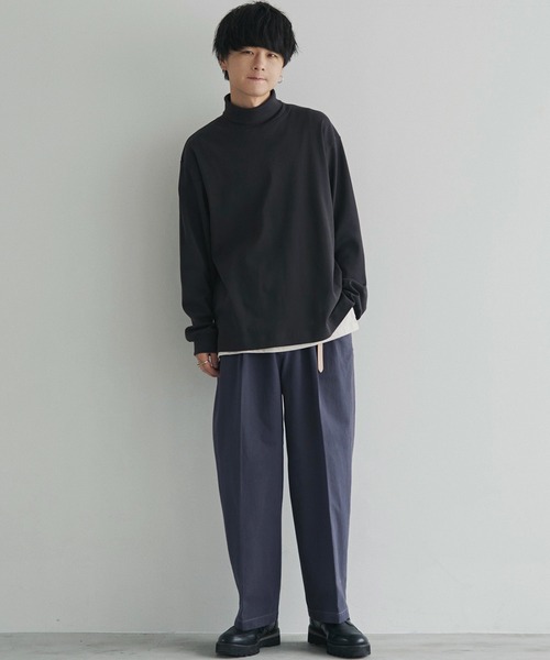WYM LIDNM(ウィム バイ リドム)の「LAYERED STRETCH TURTLE(Tシャツ/カットソー・メンズ・ホワイト/ライトグレー/アッシュブラウン/チャコール/ナチュラル・S/M/L)」の15枚目の写真