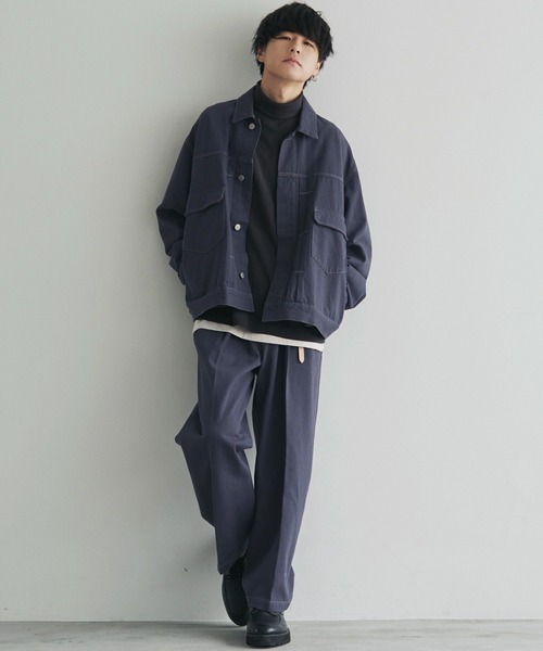 WYM LIDNM(ウィム バイ リドム)の「LAYERED STRETCH TURTLE(Tシャツ/カットソー・メンズ・ホワイト/ライトグレー/アッシュブラウン/チャコール/ナチュラル・S/M/L)」の14枚目の写真