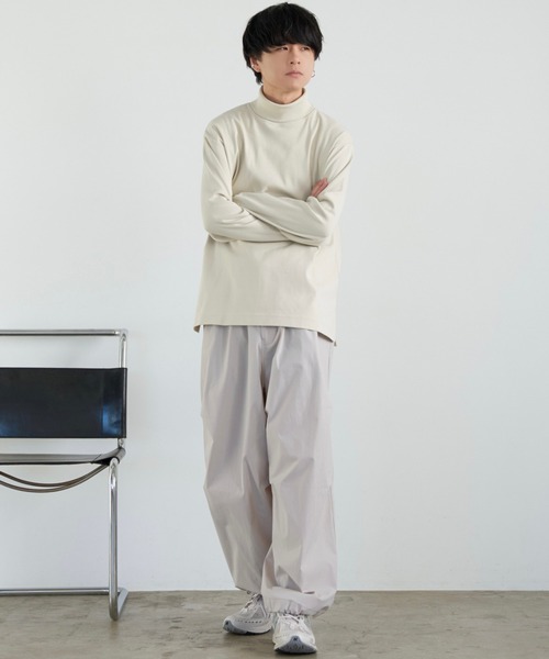 WYM LIDNM(ウィム バイ リドム)の「LAYERED STRETCH TURTLE(Tシャツ/カットソー・メンズ・ホワイト/ライトグレー/アッシュブラウン/チャコール/ナチュラル・S/M/L)」の9枚目の写真