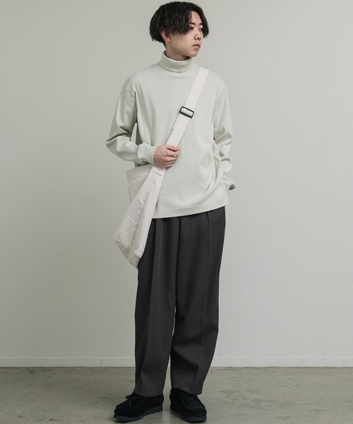 WYM LIDNM(ウィム バイ リドム)の「LAYERED STRETCH TURTLE(Tシャツ/カットソー・メンズ・ホワイト/ライトグレー/アッシュブラウン/チャコール/ナチュラル・S/M/L)」の7枚目の写真