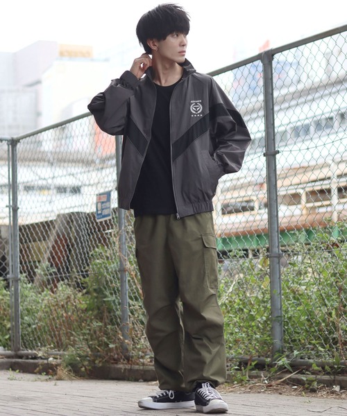 グレーのARMYロゴ入りナイロンジャケット S DIESEL（ディーゼル）の「メンズ ジャケット ナイロンジャケット