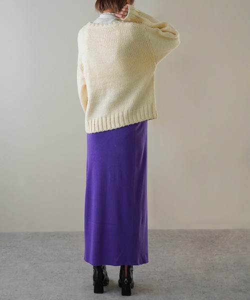 IAMUSE（アイアミューズ）の「【IAMUSE】ロービングニットプルオーバー S0705（ニット/セーター・レディース・グリーン/ブルー/アイボリー/オレンジ・FREE）」の8枚目の写真